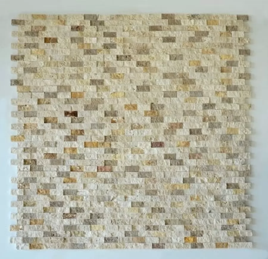 3-Piece Mix Travertine Split Face Mosaic