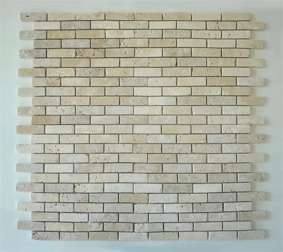 Light Travertine Tumbled Mosaic